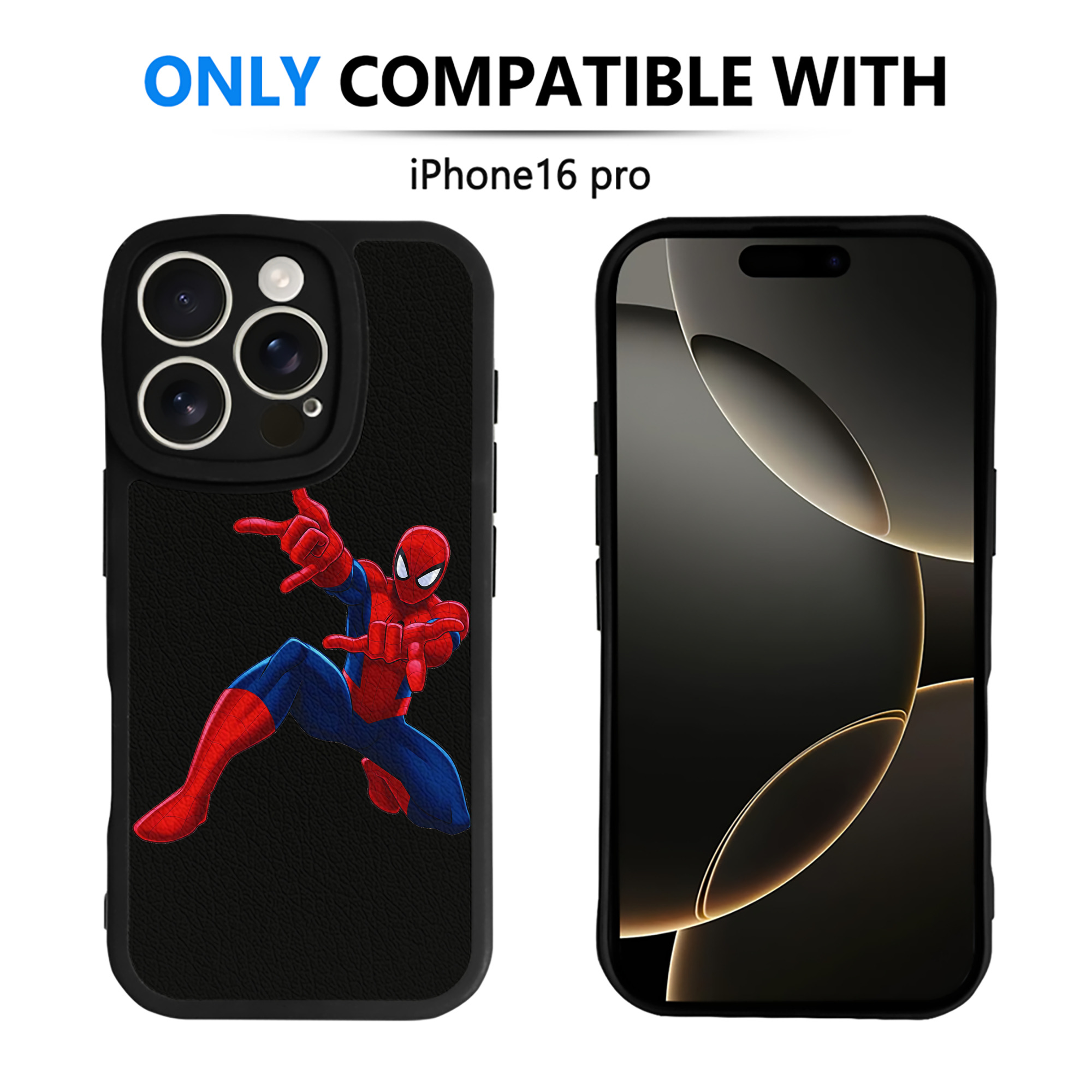 （画像用） Spider Man スパイダーマン 【iPhone 16シリーズ対応】シリコンスマホケース（レザー調） 材質：シリコン